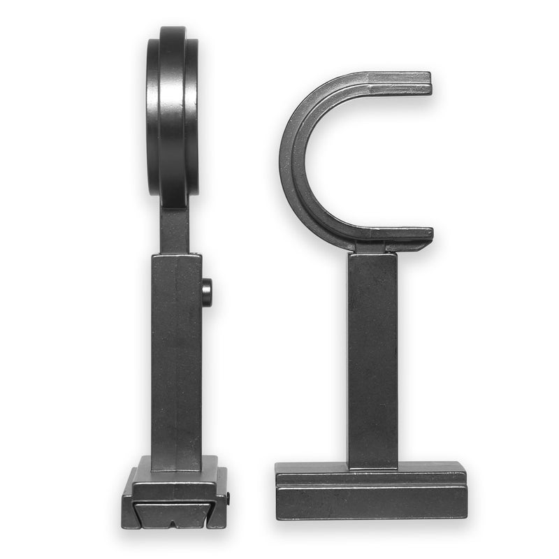 BlastHome Luxury Adjustable Curtain Rod Brackets Premium Quality Heavy Metal Replacement Accessory Signature Collection Set of Two Fits Up to 1 14 Diameter Curtain Rods Matte Graphite - Image 2