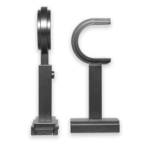 BlastHome Luxury Adjustable Curtain Rod Brackets Premium Quality Heavy Metal Replacement Accessory Signature Collection Set of Two Fits Up to 1 14 Diameter Curtain Rods Matte Graphite - Image 1
