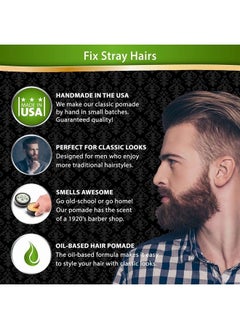 Lucky Franc's Oil Based Hair Pomade - 1920's style. Medium Hold - Med. Shine. Pompadour Undercut Contour Rockabilly Comb Over Quiff Greaser Slick Back G-Eazy Style 50's styles. Handmade in the USA  - Image 3