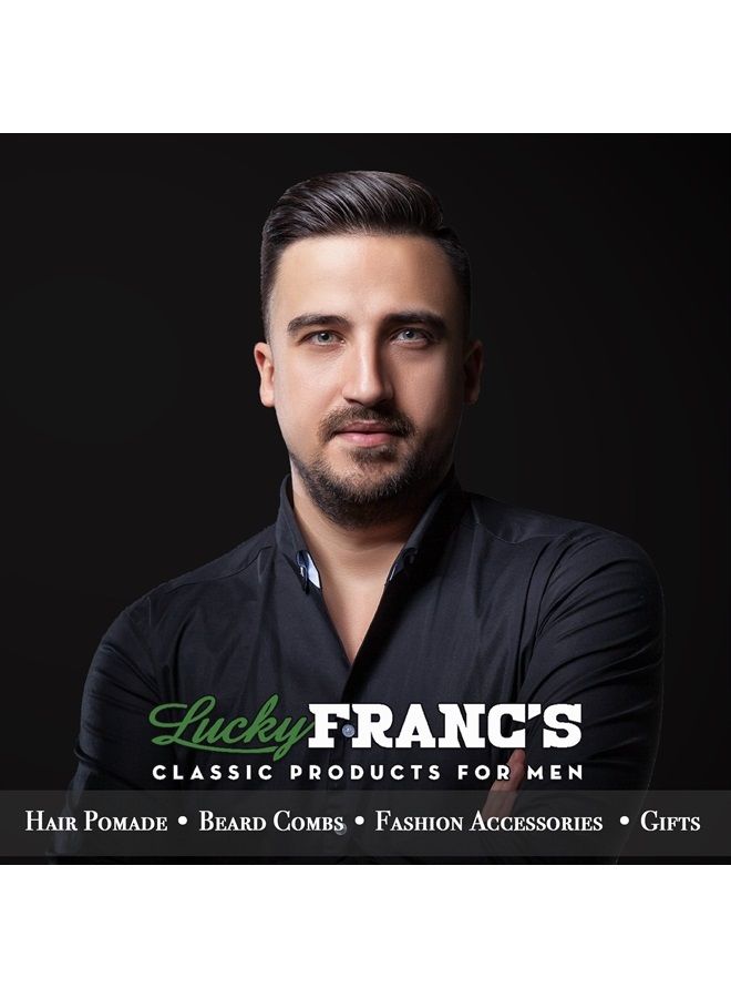 Lucky Franc's Oil Based Hair Pomade - 1920's style. Medium Hold - Med. Shine. Pompadour Undercut Contour Rockabilly Comb Over Quiff Greaser Slick Back G-Eazy Style 50's styles. Handmade in the USA - Image 5