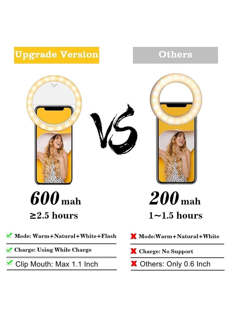 Gravity Selfie Ring Lights LED Circle Phone Light for Laptop Camera Photography Video Clip On Rechargeable Mini Light for Zoom Call Selfie, - Image 3