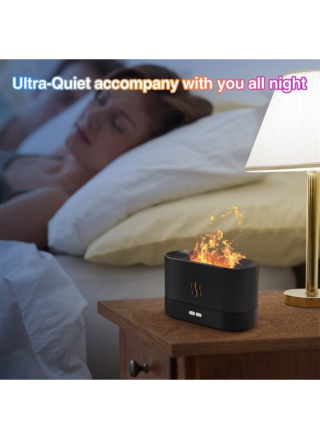 SENMUL Colorful Flame Air Aroma Diffuser Humidifier, Upgraded 7 Flame Colors Noiseless Essential Oil Diffuser for Home,Office,Yoga with Auto-Off Protection 180ml (8Hours Black)  - Image 4