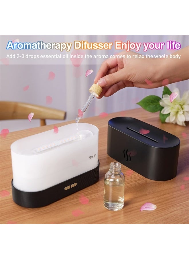 SENMUL Colorful Flame Air Aroma Diffuser Humidifier, Upgraded 7 Flame Colors Noiseless Essential Oil Diffuser for Home,Office,Yoga with Auto-Off Protection 180ml (8Hours Black)  - Image 3