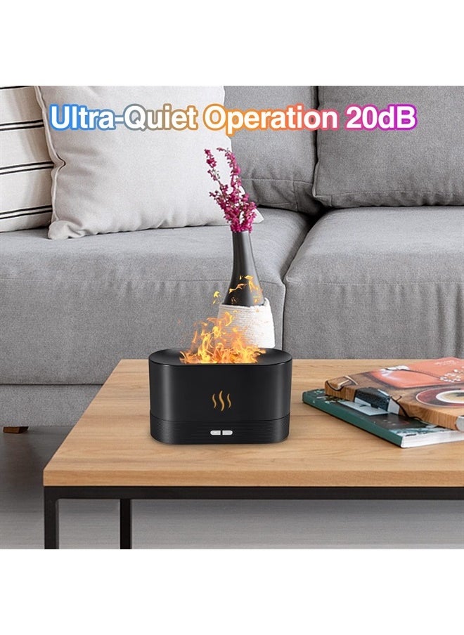 SENMUL Colorful Flame Air Aroma Diffuser Humidifier, Upgraded 7 Flame Colors Noiseless Essential Oil Diffuser for Home,Office,Yoga with Auto-Off Protection 180ml (8Hours Black)  - Image 5