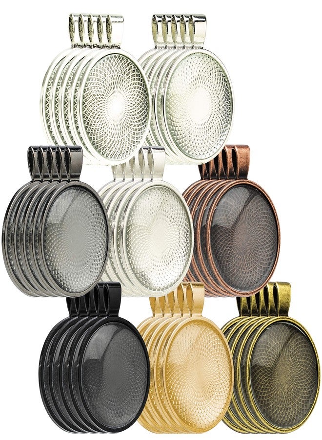 باستكس صينية باستكس المعلقة، ٤٠ قطعة. ٨ ألوان، بإطار دائري. تتضمن ٤٠ قبة زجاجية كابوشون. قطرها ٢٥ مم / بوصة واحدة. - Image 1