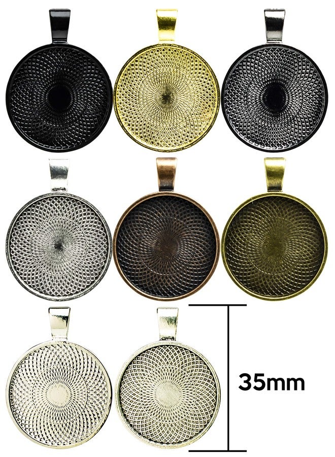 باستكس صينية باستكس المعلقة، ٤٠ قطعة. ٨ ألوان، بإطار دائري. تتضمن ٤٠ قبة زجاجية كابوشون. قطرها ٢٥ مم / بوصة واحدة. - Image 4