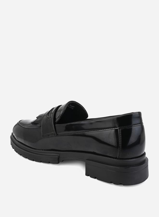 Styli Faux Leather Frill Detail Penny Loafers  - Image 5