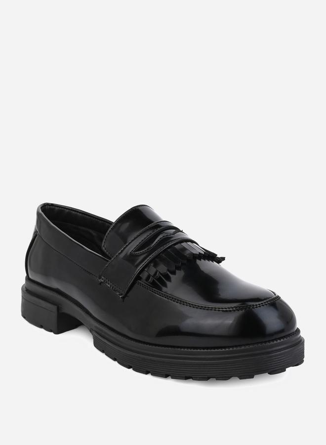 Styli Faux Leather Frill Detail Penny Loafers  - Image 4