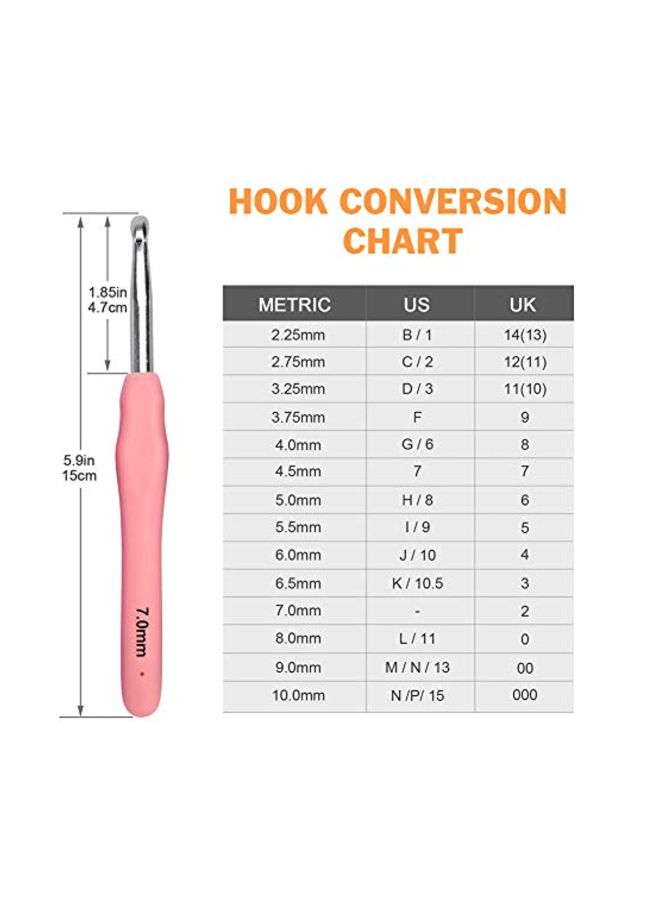 BCMRUN 14-Piece Heavy Duty Crochet Hook Set Multicolour - Image 3
