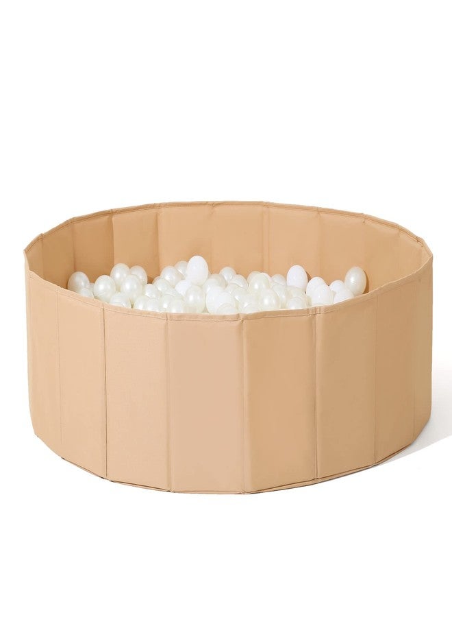 Gogoso Ball Pits for Toddlers, Play Pool with Storage Bag for Baby Girls Boys Kids as Play Yard, Baby Playpen, Fence, Oxford Cloth Portable & Foldable Ball Pool, Beige - Image 1