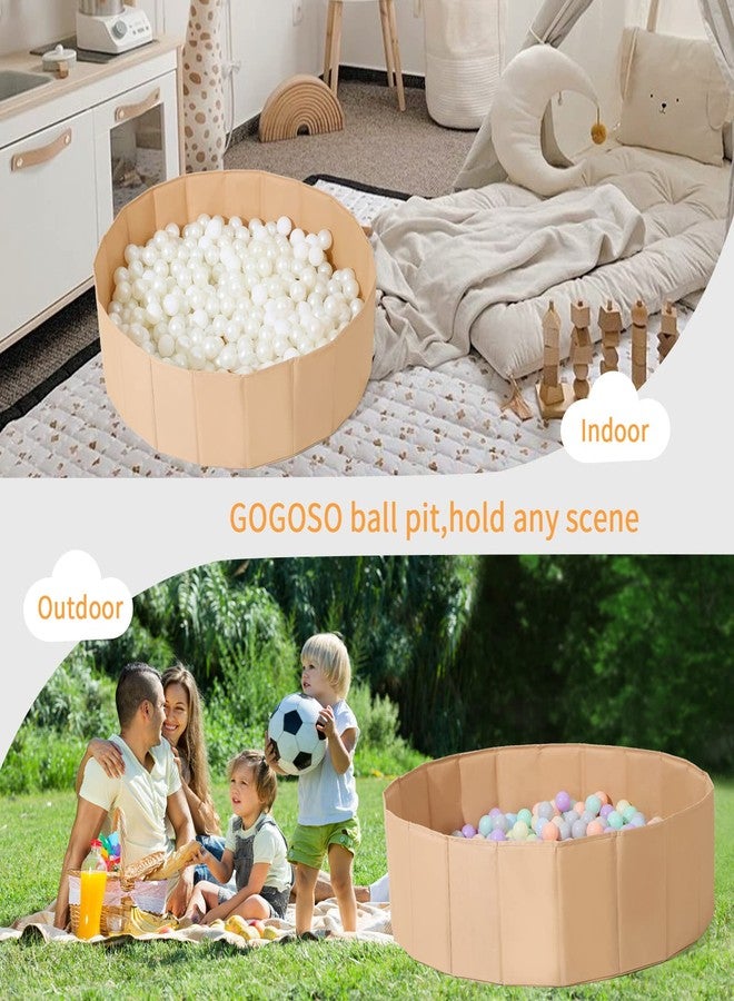 Gogoso Ball Pits for Toddlers, Play Pool with Storage Bag for Baby Girls Boys Kids as Play Yard, Baby Playpen, Fence, Oxford Cloth Portable & Foldable Ball Pool, Beige - Image 3