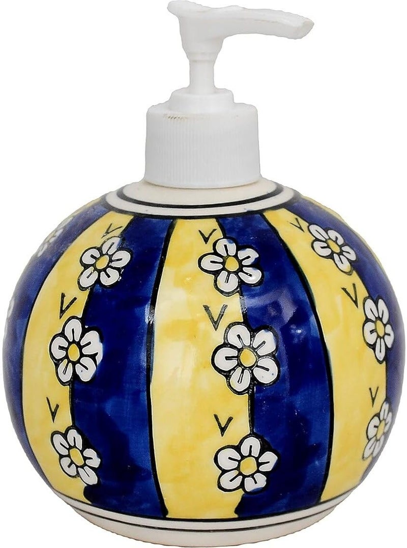 Skywalk Hand Painted Ceramic Liquid Soap Dispenser for Bathroom and Kitchen 250 Ml SWKA-1256