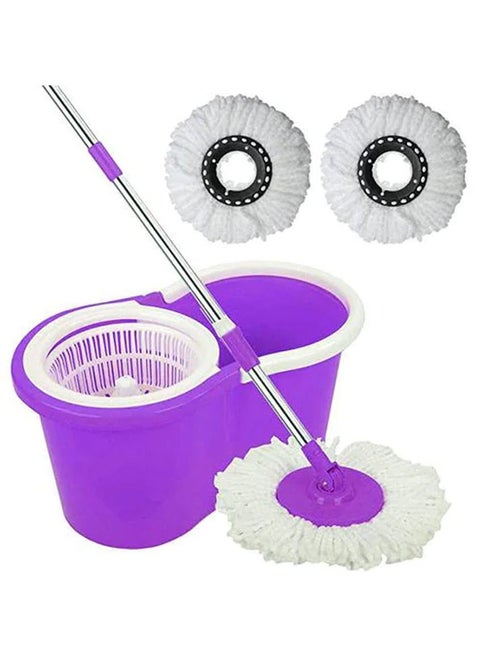 360° Rotating Mop With Bucket Dual Mop Heads Use Squeeze Rotating Mop To Quickly Dispensing Rag Floor Mop And Washing Floor Mop Purple