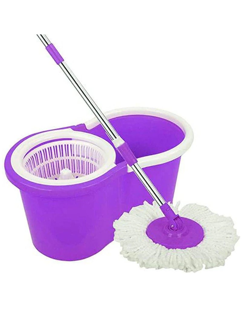 DubaiGallery - 360° Rotating Mop With Bucket Dual Mop Heads Use Squeeze Rotating Mop To Quickly Dispensing Rag Floor Mop And Washing Floor Mop Purple - Image 1