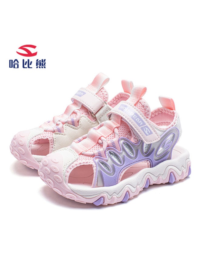 Habi Bear Children's Sandals Summer Girls Sandals Light Baotou Anti-collision Boys Sandals Button Shoes A Generation Of Hair