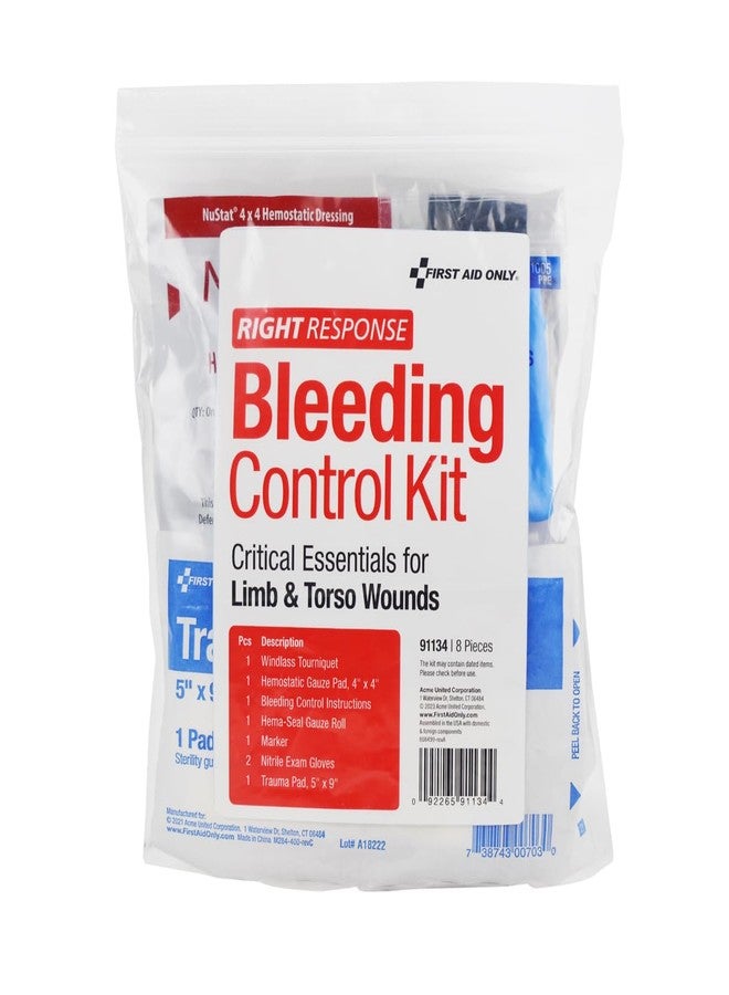 First Aid Only 91134 Critical Essentials Bleeding Control Kit for Limb & Torso Wounds, 8 Pieces - Image 1