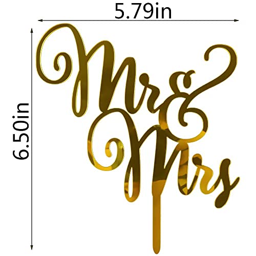 Qertesl Acrylic Mr & Mrs Cake Topper,Bride and Groom Cake Topper, Wedding or Anniversary party Decoration Supplies - Image 3