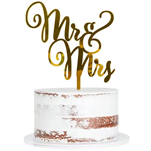 Qertesl Acrylic Mr & Mrs Cake Topper,Bride and Groom Cake Topper, Wedding or Anniversary party Decoration Supplies - Image 5