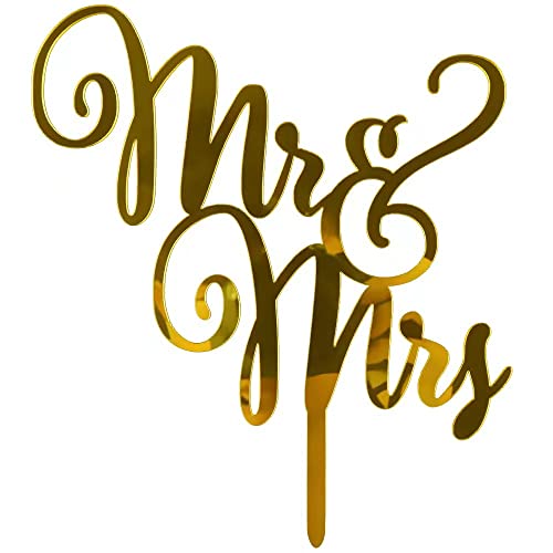 Qertesl Acrylic Mr & Mrs Cake Topper,Bride and Groom Cake Topper, Wedding or Anniversary party Decoration Supplies - Image 2