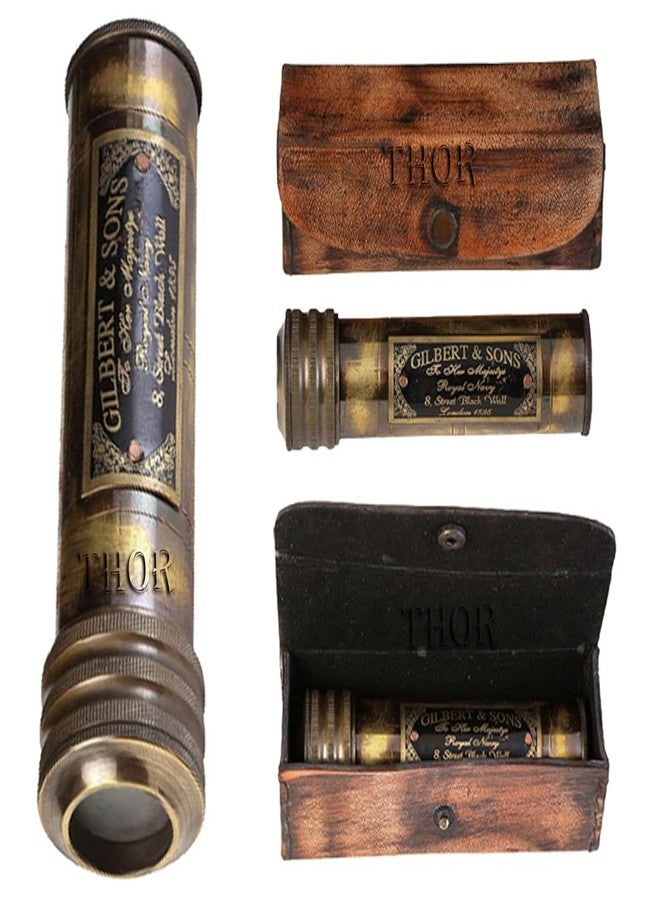 THOR INSTRUMENTS Handmade Antique Brass Working Kaleidoscope with Brown Leather Case Gift for Everyone Rustic Vintage Home Decor Gifts - Image 3