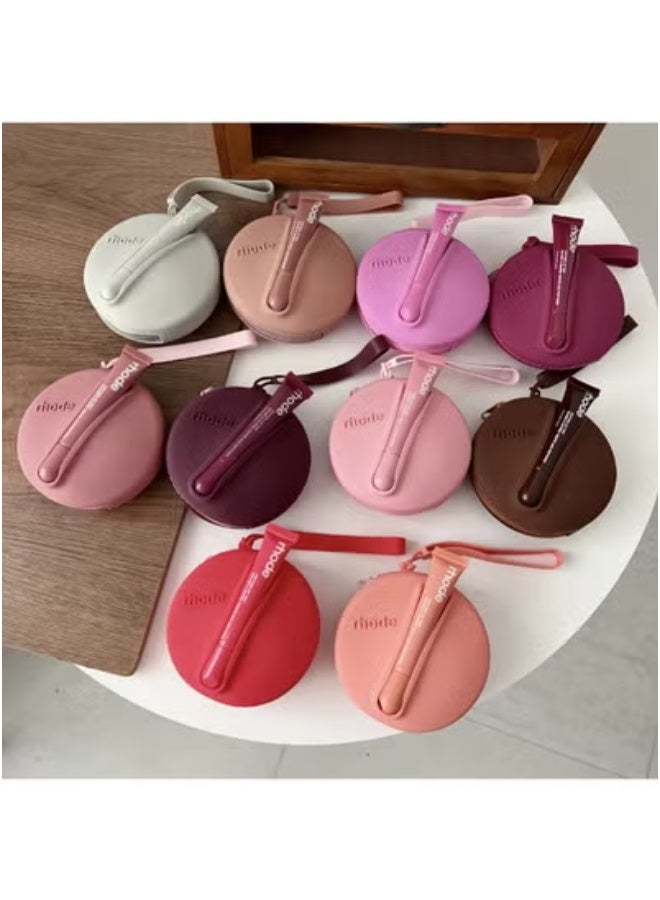 rhode Lipstick Holder Bag Coin Purse Lip Glaze Organizer Storage Bag Toast Ribbon (Red) - Image 4