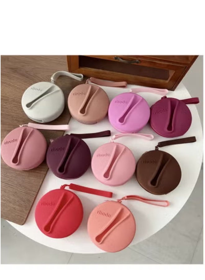 rhode Lipstick Holder Bag Coin Purse Lip Glaze Organizer Storage Bag Toast Ribbon (Red) - Image 3