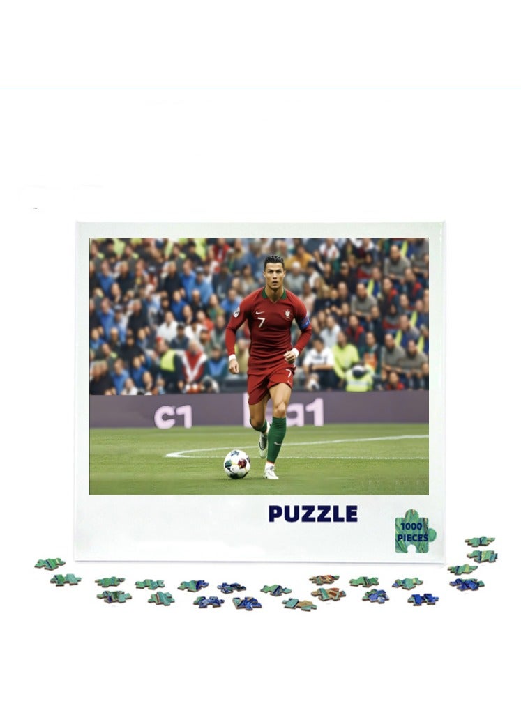CR7 Cristiano Ronaldo 1000 puzzle pieces, Cristiano Ronaldo puzzle, colorful tabletop puzzle, beautifully decorated puzzle pieces, perfect collection - Image 2