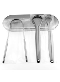 MJZ 3PCS Tongue Cleaner with Storage Case, Portable Tongue Sc, Stainless Steel Oral Tongue Cleaners, Easy to use Tongue Scrapers for Adults Kids, Professional Tongue Scrapers for Fresher Breath in Seconds  - Image 1
