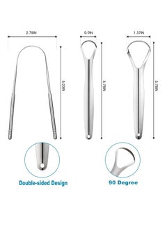 MJZ 3PCS Tongue Cleaner with Storage Case, Portable Tongue Sc, Stainless Steel Oral Tongue Cleaners, Easy to use Tongue Scrapers for Adults Kids, Professional Tongue Scrapers for Fresher Breath in Seconds  - Image 2