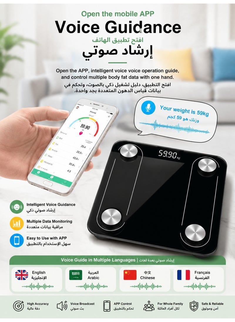 غاز مقياس الدهون في الجسم الذكي بتقنية البلوتوث - Image 2