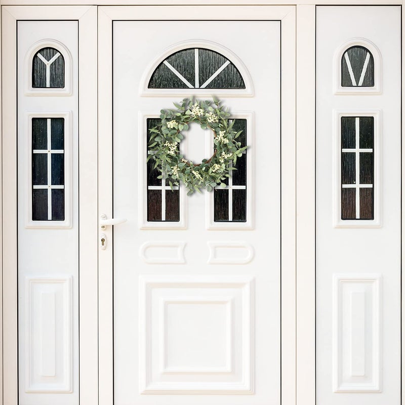 Pinkpum 16'' Eucalyptus Wreath for Front Door, Porch, Window - Green Decor for Home, Farmhouse - Spring, Summer, Fall, All Seasons - Image 4