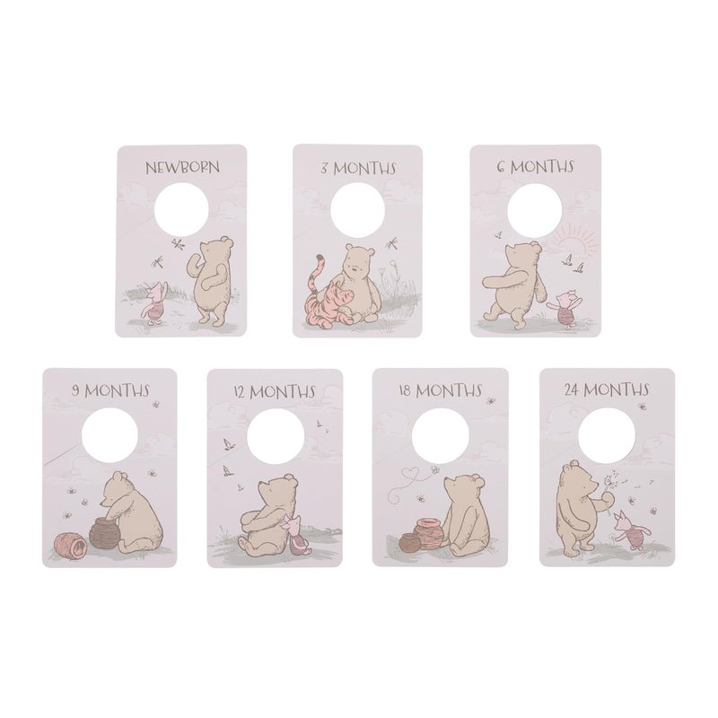NoJo Disney Classic Winnie The Pooh Ivory Tan and Sage Nursery Baby Closet Dividers Set of 7 Newborn to 24 Months - Image 2