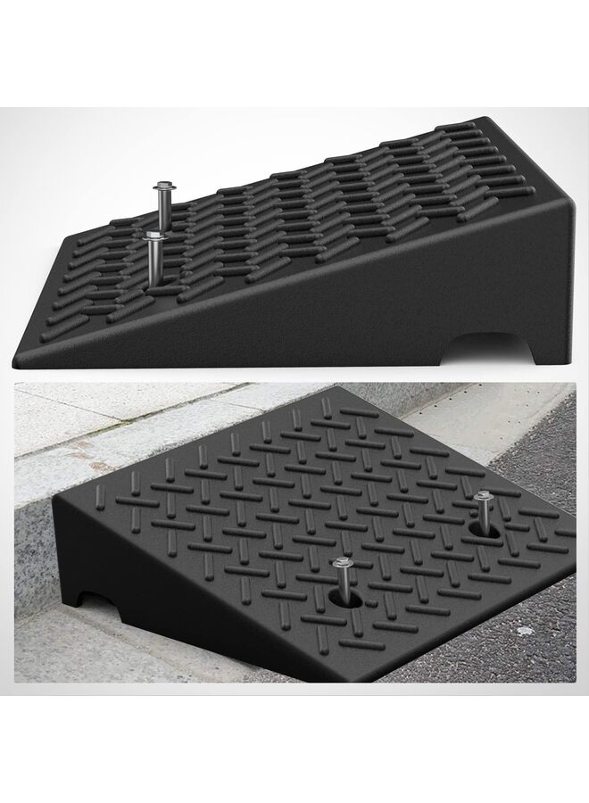 LAMAY 2pcs Rubber Curb Ramps,6.3" Rise Height Heavy Duty Rubber Threshold Ramp, Portable Driveway Ramps for Cars Wheelchairs Scooter Lawn Mower, 7000lbs Load Capacity - Image 5