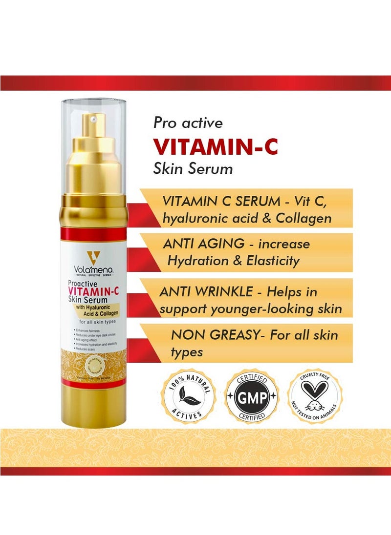 VOLAMENA WITH DEVICE Proactive Vitamin C Serum for Face 50ml Anti Aging Enhances Fairness Reduces Scars