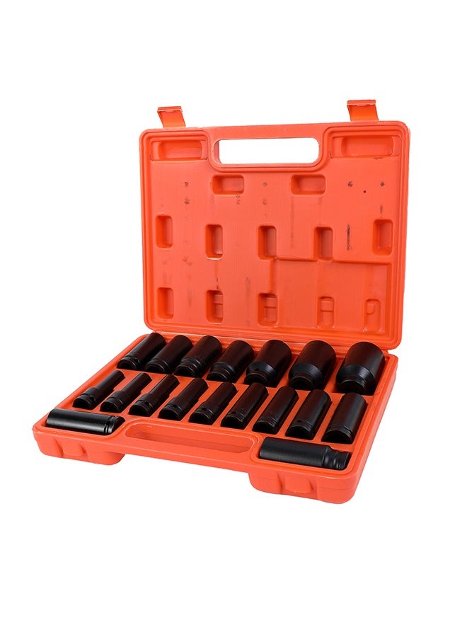 LAWAZIM Drive Socket Set -18 Pieces 1/2inch Drive- Heavy-Duty CR-MO Steel with Carrying Case - Professional Socket Wrench Kit for Automotive Repair Mechanical Work Engine Maintenance and DIY Projects - Image 2