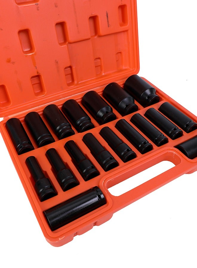 LAWAZIM Drive Socket Set -18 Pieces 1/2inch Drive- Heavy-Duty CR-MO Steel with Carrying Case - Professional Socket Wrench Kit for Automotive Repair Mechanical Work Engine Maintenance and DIY Projects - Image 3