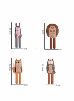 Excefore Multifunction Cartoon Animal Magnetic Refrigerator Hook Sticker, 4Pcs Refrigerator Traceless Hooks Fridge Magnet Hanging Hook White Board Lockers Surface (Fox + Hedgehog + Owl + Rabbit)  - Image 2
