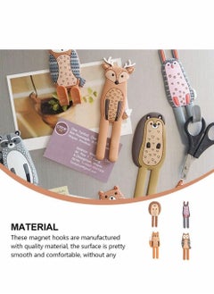 Excefore Multifunction Cartoon Animal Magnetic Refrigerator Hook Sticker, 4Pcs Refrigerator Traceless Hooks Fridge Magnet Hanging Hook White Board Lockers Surface (Fox + Hedgehog + Owl + Rabbit)  - Image 3