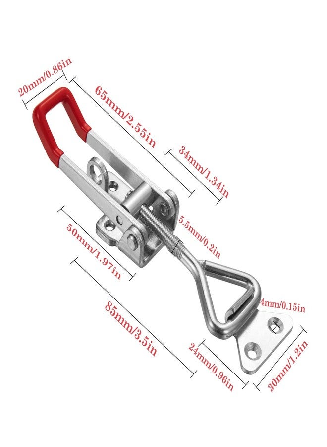 Accessbuy Toggle Latch Clamp 4002 Style,550Lbs Holding Capacity,Toggle Latches with Lock-Hole,Adjustable Heavy Duty Medium Latch for Smoker lid,ToolBox Cases and More (5.7inch) - Image 2