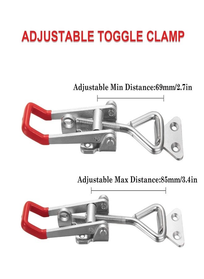 Accessbuy Toggle Latch Clamp 4002 Style,550Lbs Holding Capacity,Toggle Latches with Lock-Hole,Adjustable Heavy Duty Medium Latch for Smoker lid,ToolBox Cases and More (5.7inch) - Image 5