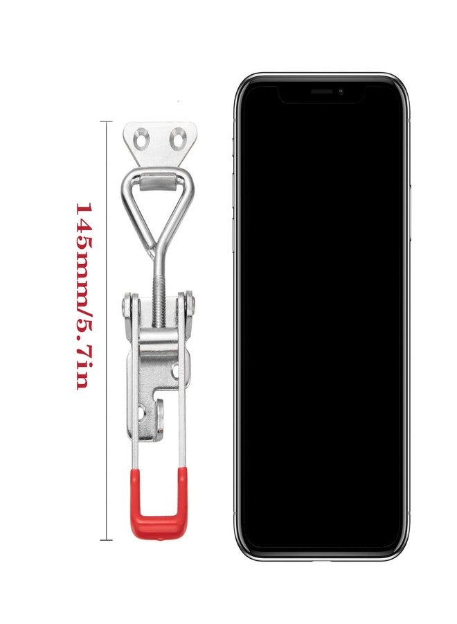 Accessbuy Toggle Latch Clamp 4002 Style,550Lbs Holding Capacity,Toggle Latches with Lock-Hole,Adjustable Heavy Duty Medium Latch for Smoker lid,ToolBox Cases and More (5.7inch) - Image 3