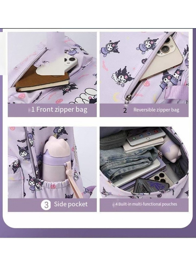 kuromi جديد المحمولة حقيبة مدرسية كبيرة الحجم للأطفال / المراهقين - Image 4