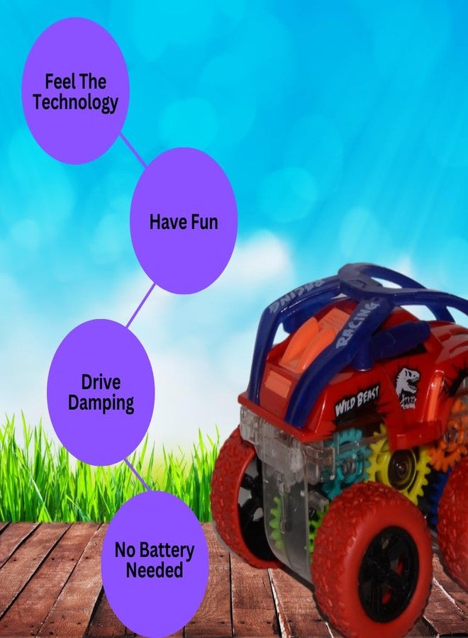 Crackles Toys 4Wd Push and Go Mini Monster Trucks Inertial 360 Degree Rotating Off-Road Climbing Vehicle| Toy Car For Kids & Toddlers Age 3 4 5 and Up (Set Of 2),Multicolor - Image 4