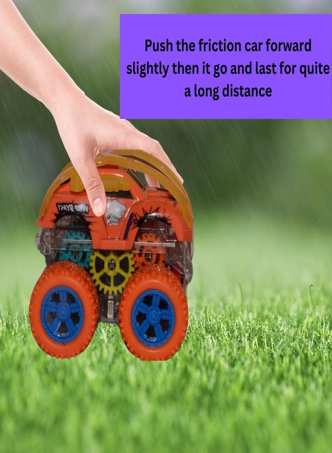 Crackles Toys 4Wd Push and Go Mini Monster Trucks Inertial 360 Degree Rotating Off-Road Climbing Vehicle| Toy Car For Kids & Toddlers Age 3 4 5 and Up (Set Of 2),Multicolor - Image 3