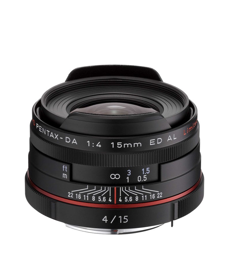 Pentax KMount HD DA 15mm f4 ED AL 1515mm Fixed Lens for Pentax KAF Cameras Limited Black