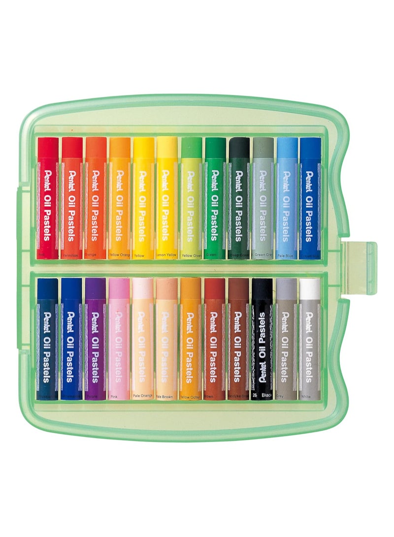 Pentel Large Stick Oil Pastels 24-Pieces Set in PP Case - Image 2