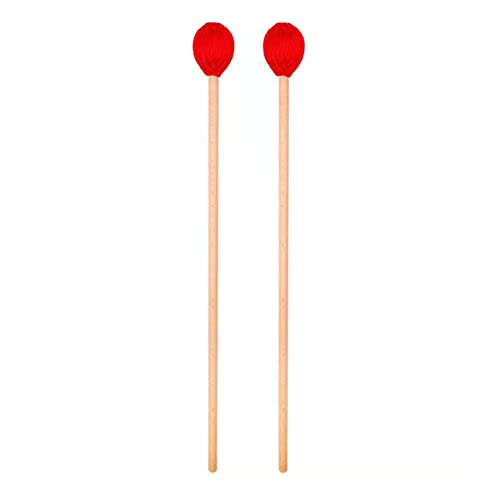 YUNNLEZT Medium Hard Red Yarn Marimba Mallets with Maple Handles for Percussion Marimba Playing - Image 5