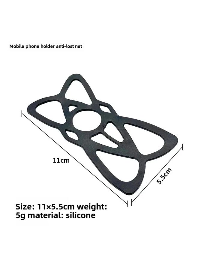 Generic Outdoor Bicycle Silicone Belt Head Mounted Protective Cover Prevents Falling Mobile Phone Holder Crash Protection Accessories-Color:Black Anti-lost Net ] - Image 2