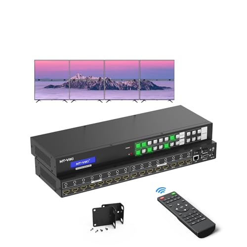MT-VIKI 8x8 4K Seamless HDMI Matrix Video Wall 2x4 w/Web GUI+Audio Out, Customised HDMI TV Wall Controller, Rack Mount Matrix Switcher Splitter Support RS232, APP, IR Remote, Web - Image 1