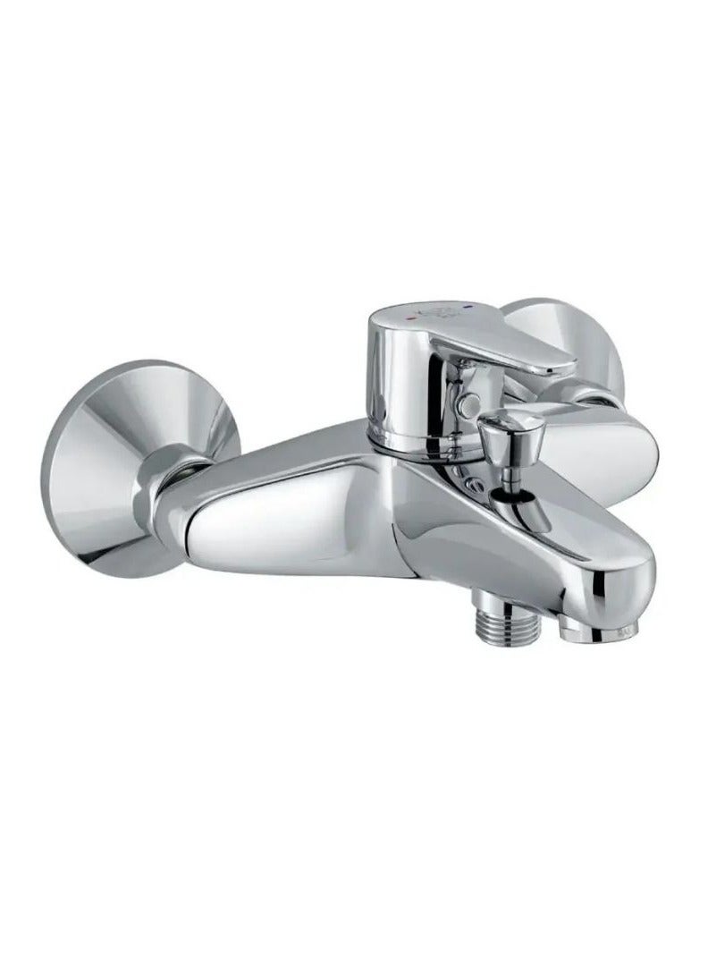 كلودي راك KLUDI RAK RAK10002-87 Polaris Single Lever Bath and Shower Mixer - Chrome Finish, Wall Fastening, Solid Lever, Aerator M24 x 1, Ceramic Cartridge, Hot Water Safety, Backflow Protection - Image 1